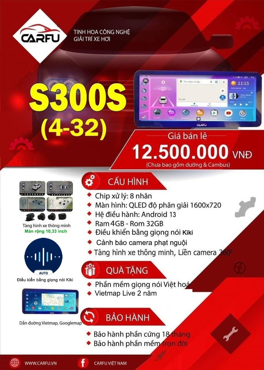 Màn hình ô tô thông minh S300S (4-32)